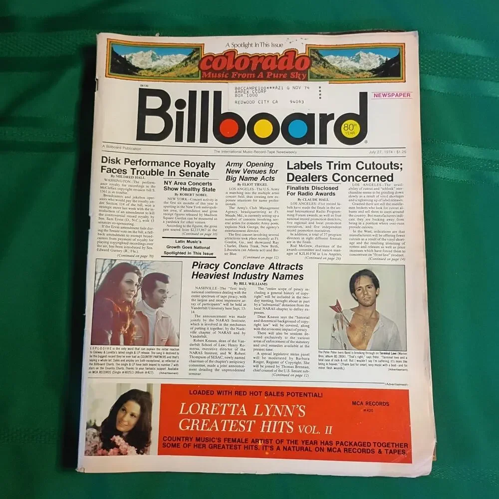 Billboard Magazine 1974 Lot of Five: July 6 & 27, Aug 17 & 24, Sept 21